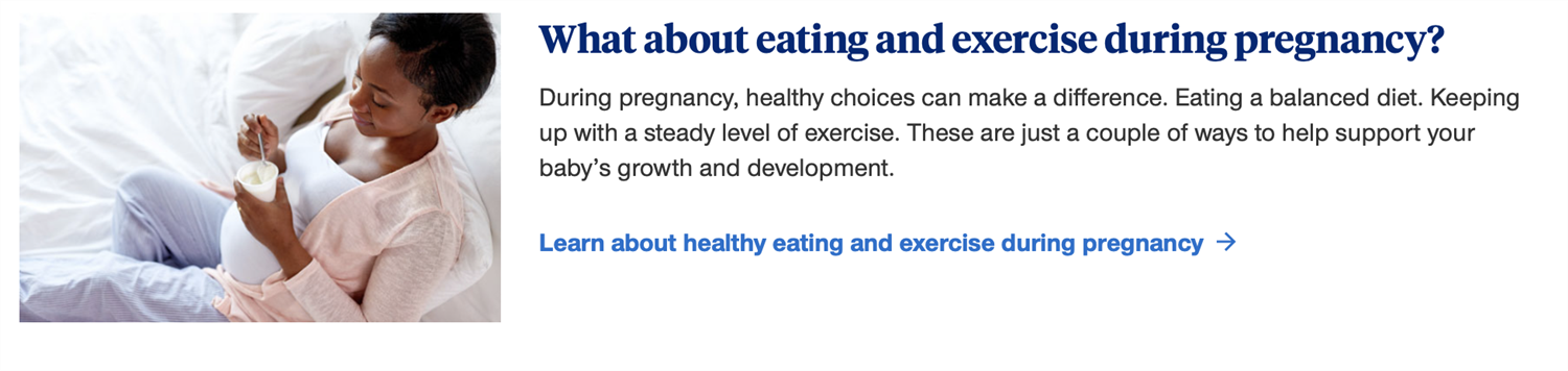 eating and exercise during pregnancy